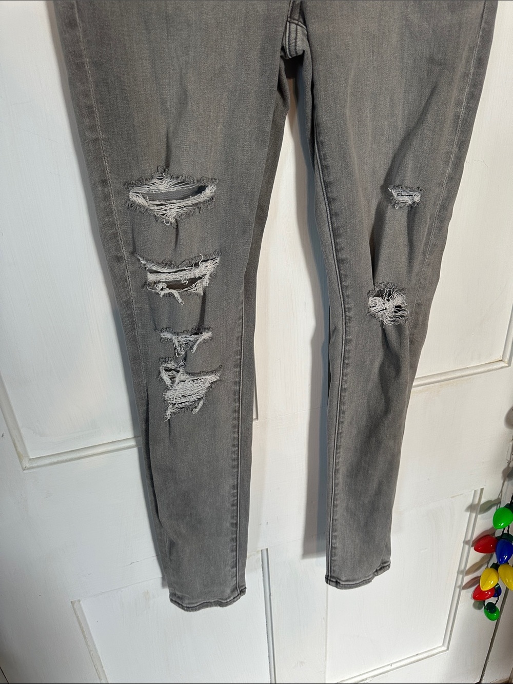 American Eagle grey hi rise Jeggings women’s size 8 - Picture 2 of 7